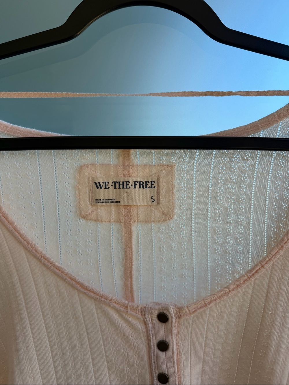 Free People Peach Summer Buttoned Long Sleeve - Picture 3 of 4